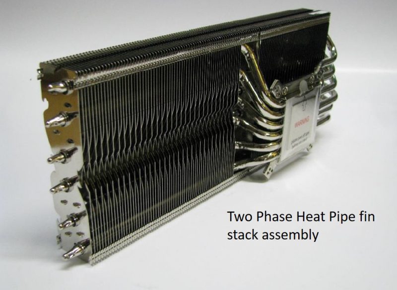 Two Phase Heat Pipe Fin Stack Assembly